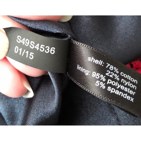 The Limited Women Pencil Skirt Tall 6 Black Red Lace Double Layer Vintage Grunge - Picture 7 of 7